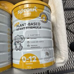 Sprout Organic Plant-Based Infant Formula $15 Each
