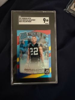 2017 donruss optic Christian McCaffrey red and yellow sgc 9