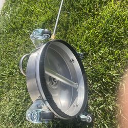 Pressure Washer Surface Cleaner with 4 Wheels Stainless Steel Washer Surface Cleaner with Unique Bending Rod Design 2 Nozzels for Cleaning Driveway, S