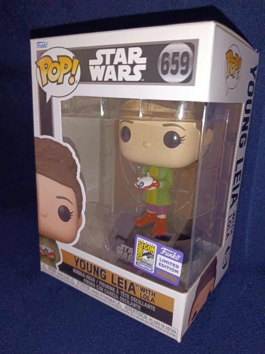 Funko Pop! Star Wars Young Leia (with Lola) #659 (2023 San Diego Comic Con Limited Edition Sticker)
