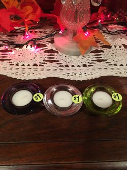 Set of 3 Crate and Barrel Tea Light Candle Holders