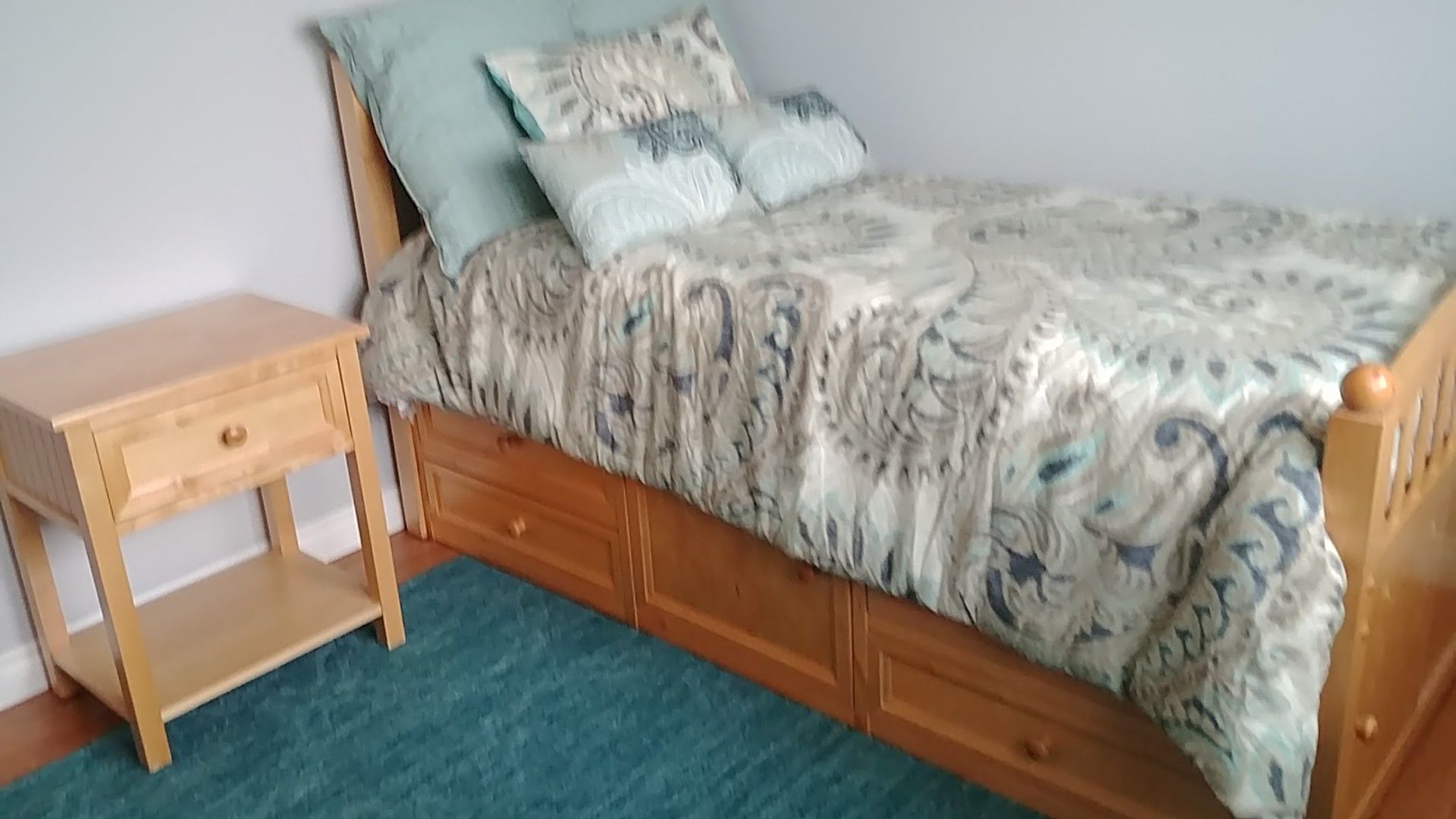 Twin bedroom set storage bed and mattress dresser night stand