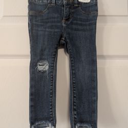 Old Navy Dark Blue Distressed Ankle Jeans Girls Size 2T