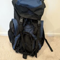 Blue And Black Hiking Backpack 