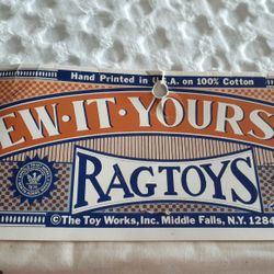 VINTAGE 1/2 OFFSEW IT YOURSELF RAGTOYS HANDPRINTED ON 100% COTTON. UNOPENED. PATTERN FRONT AND BACK RAG DOLL. GOOD GIRL/BAD GIRL & BOOK INCLUDED 100% 