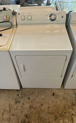 GE White Dryer LargeCapacity QuietDry FrontLoad