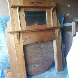 Antique Oak Fireplace Surround Gorgeous !!!