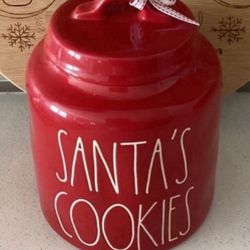 NEW RAE DUNN SANTAS COOKIES CANISTER 
