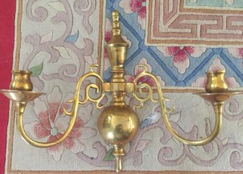 Pair of solid brass wall candelabras. 14” x16”. Please check my other items