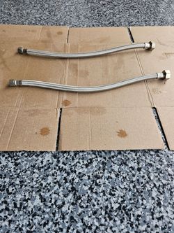 Braided stainless steel faucet supply lines, 16 inches.
