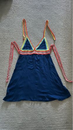 Women’s Navy Crochet Trim Summer Dress – Size S/M