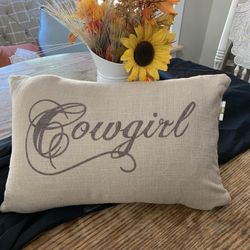 Cowgirl decor throw pillow