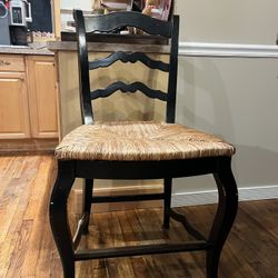 Counter height, wicker, wood stools/chairs