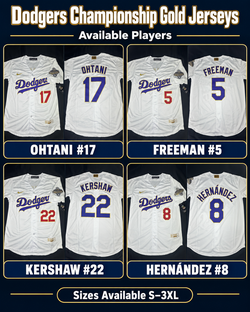 Dodgers Championship Gold Jerseys – S-3XL