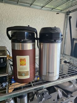 2 stainless steel restaurant coffee dispensers
