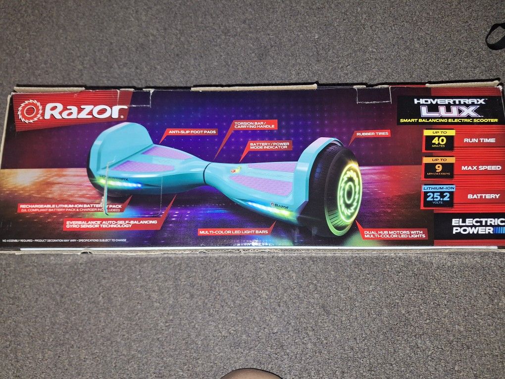 NIB Razor Lux Smart Balance Light-up Electric Scooter/Hoverboard