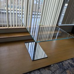 beautiful glass table with stainless steel