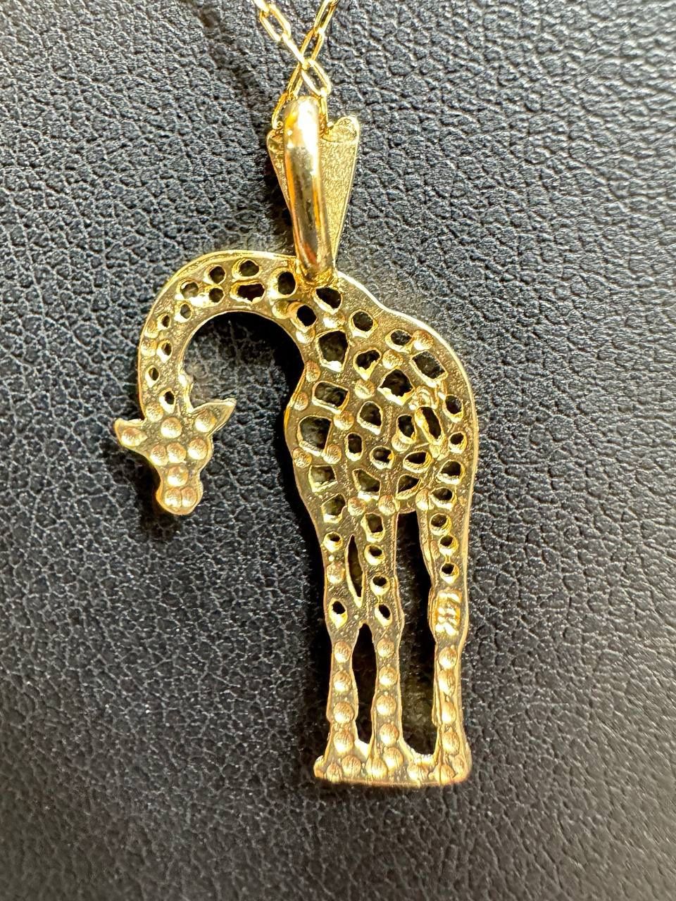 14k yellow Gold Giraffe Pendant charm