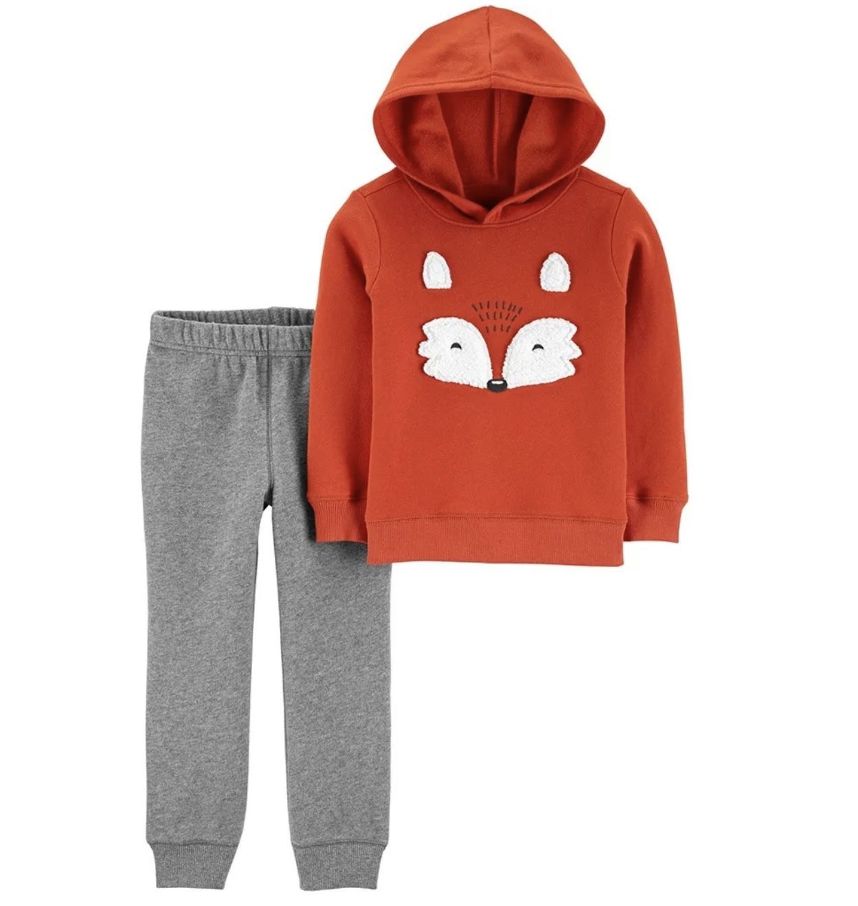 2-Piece Fox Fleece Hoodie & Jogger Set - Baby Boy Size 3 Months