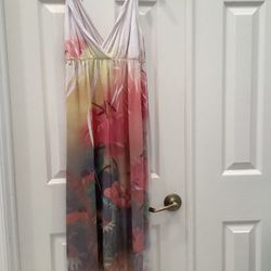 Long Dress Cruise Wear,  Brand New Size Large  Never Worn Narrow Straps 