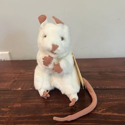 Folkmanis Mouse Hand Puppet White Rat Plush Animal 7” Full Body Soft Toy New