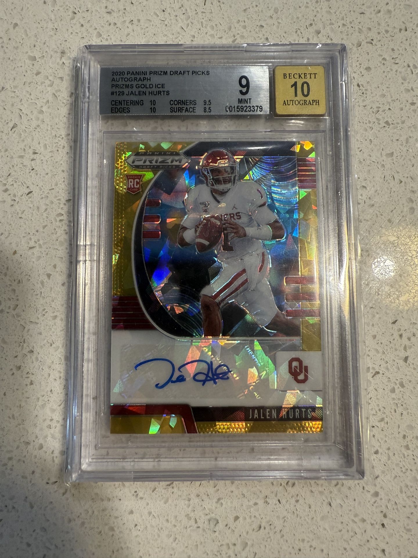 2020 Gold Ice Jalen Hurts Auto /7