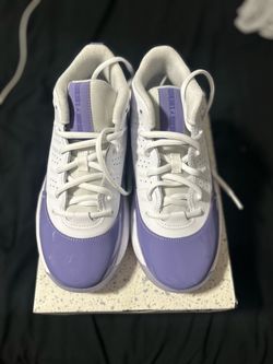 Jordan Max Aura Low-Top Sneakers White Purple 7 youth