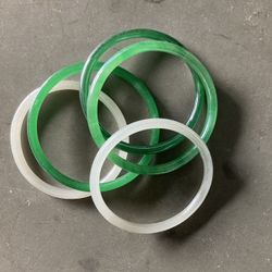 5 Glass Bangle Bracelets 