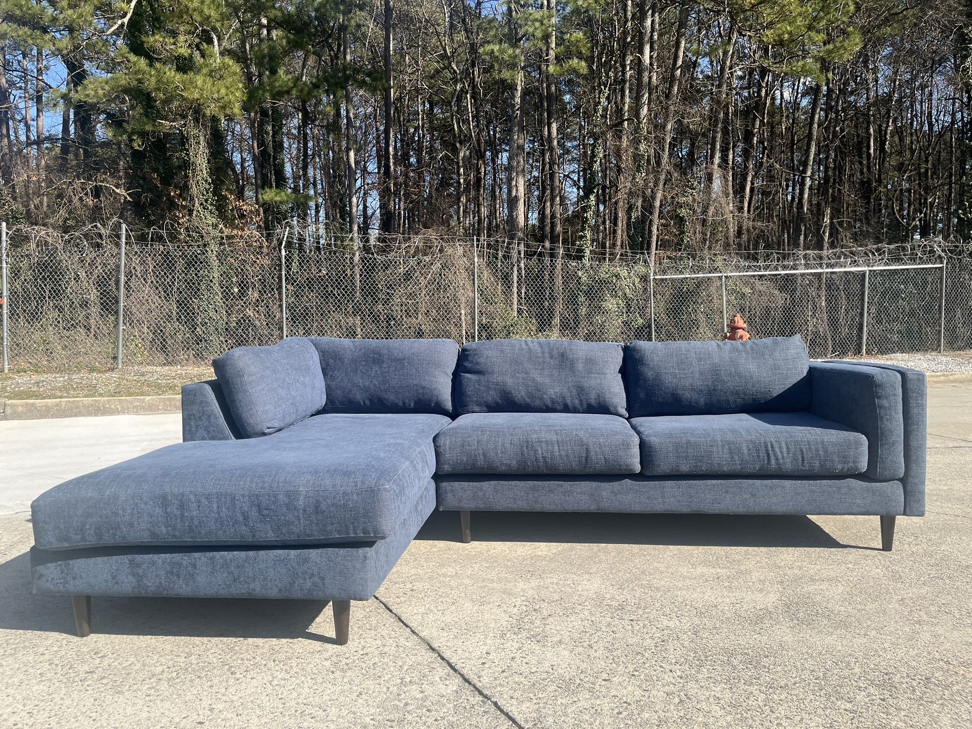 Denim Blue 2 Piece Sectional Sofa (free delivery)✨