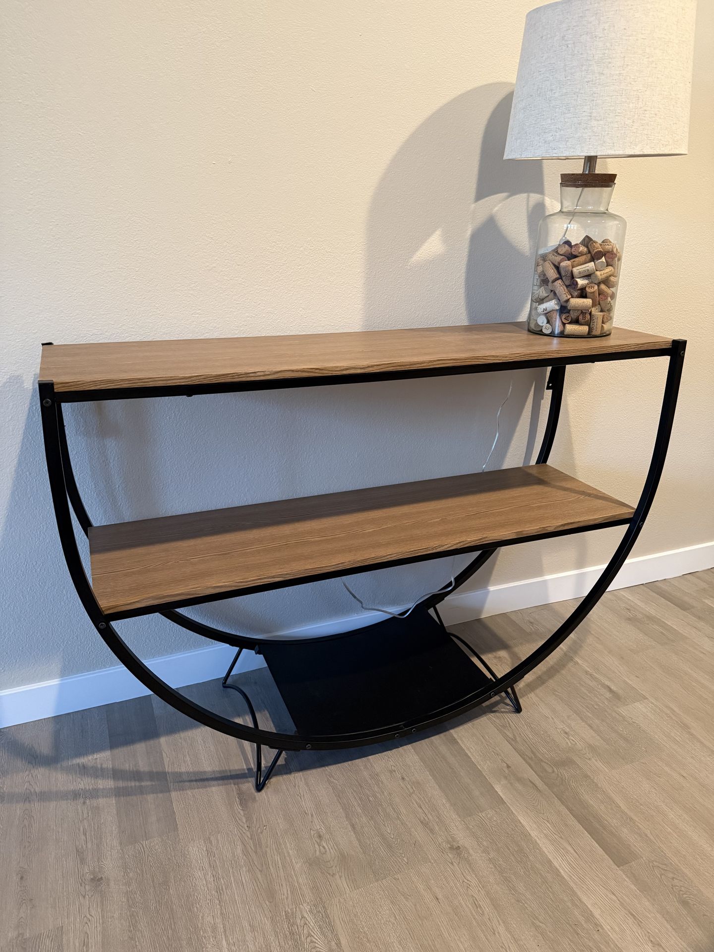 Modern Wood & Metal Console Table – Like New