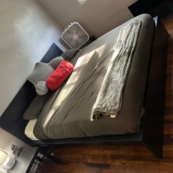 King Bed Frame An Two End Tables No Mattress 
