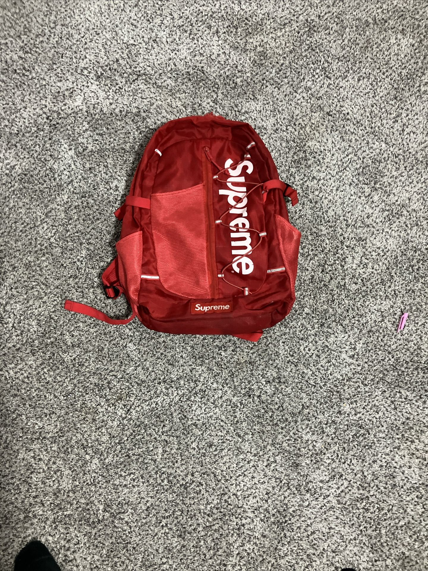 Red supreme backpack