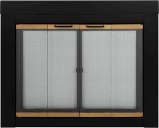 Pleasant Hearth AR-1021 Arrington Fireplace Glass Door, Black, Medium