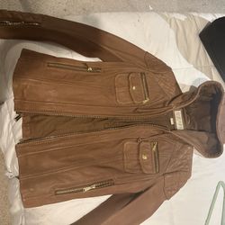 Michael Kors Leather Jacket Size X Small