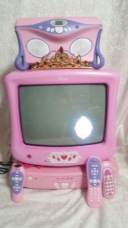 DISNEY PRINCESS TV, DVD PLAYER AND CD PLAYER JEWELRY BOX SET for