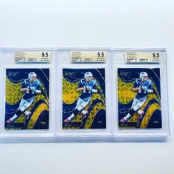 3x 2018 Panini Select Sensations Gold Prizm Tom Brady BGS 9.5 Gem+ /10 Lot Pop 3