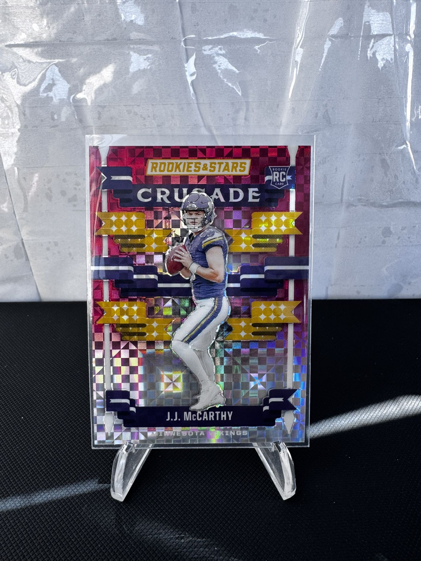 2024 Panini Rookies & Stars - Crusade J.J. McCarthy #C-JMY Red Plaid (RC)