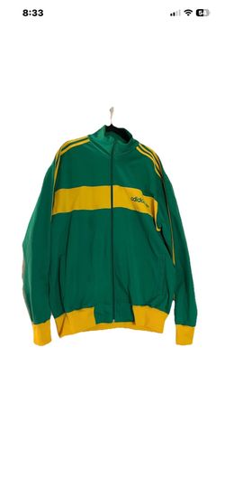 2004 Adidas Originals Track Jacket Trefoil Full Zip Green Yellow 2XL /Pants XL