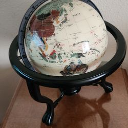 Lapis Gemstone World Globe