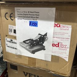 15 in. L x 15 in. W Heat Press Machine Digital Precise Heat Control Clamshell Silica-Gel Sponge