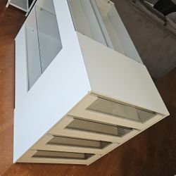 White 8-Drawers 47.2 in. Width Bedroom Dresser with Glass Top and Glass Drawers