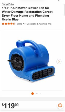 1/4 HP Air Mover Blower Fan