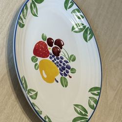 Vintage 14” Oval Serving Platter – Fruit Fancy by International