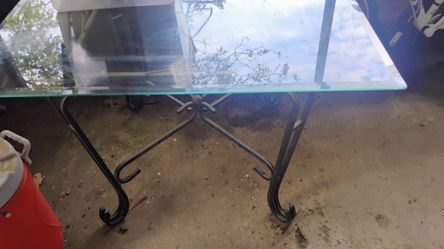 Metal Glass Patio Table
