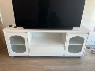White Oval-Door TV Console