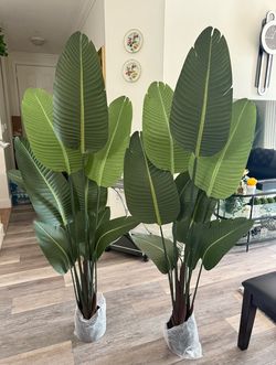 Pretty artificial plant 6 ft tall ! Set of 2 ! Brand new