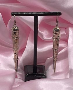 Vintage Sterling Silver Asmara Bali Long Cone Earrings