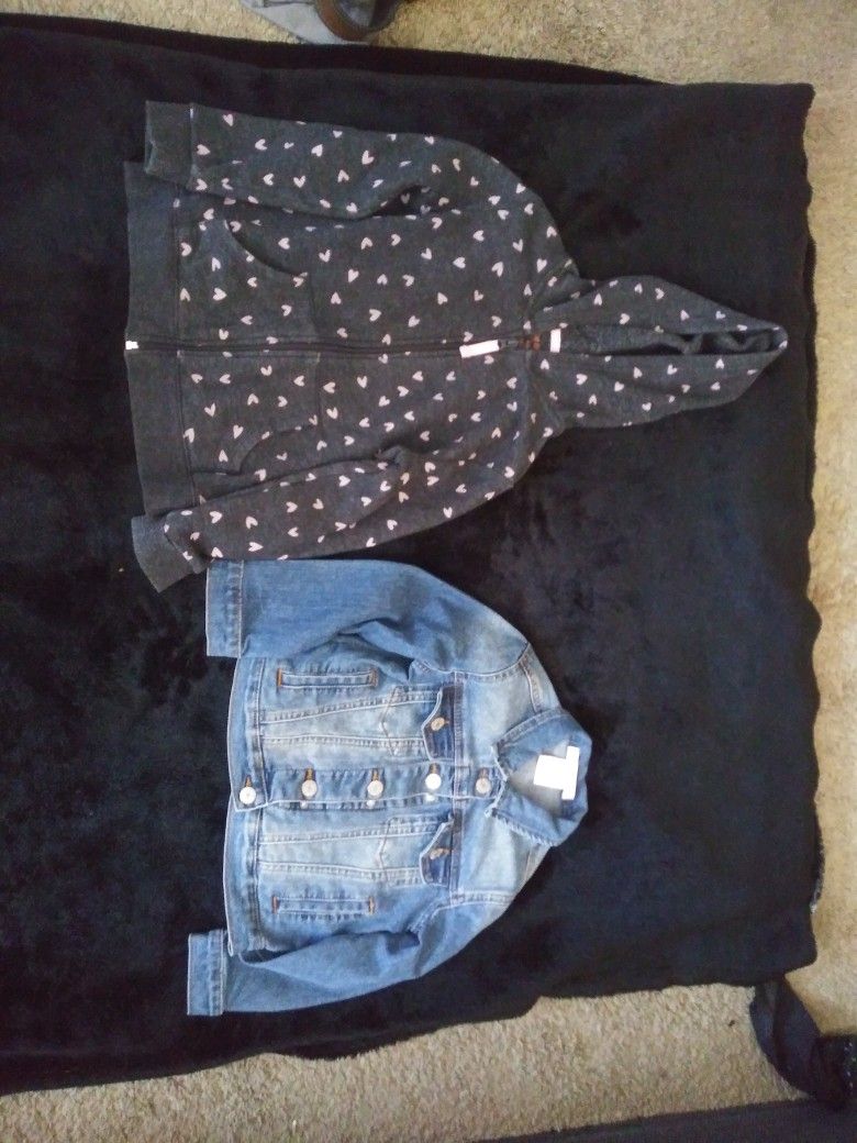 Girls Hoodie and Jean Jacket Size 6