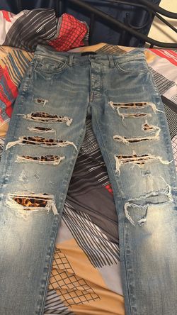 Amiri cheetah print thrasher jeans size 30