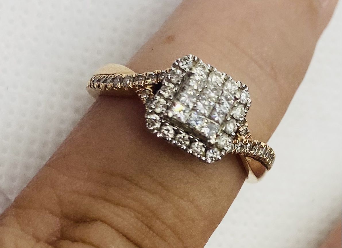 Rose Gold Wedding Ring 10k Size 7 1/2 Carat